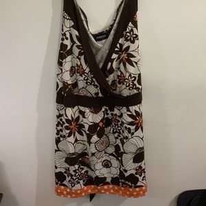 Faux Wrap Tank with Flower Pattern Size 30/32